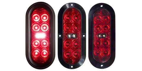 6" Oval Stop Tail Turn Reverse - Flush Mount (Needs 6" Amp Pigtail) T70-RWFA-1 ***