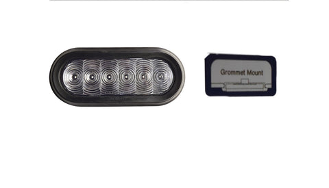 6" Oval 6 LED STT Gromment Mount Clear Lens Tri-Pole T66-RC0T-1 ***