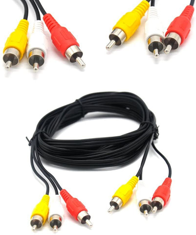 Audio/Video Composite Cable DVD/VCR/SAT Yellow/White/red connectors 3 Male to 3 Male