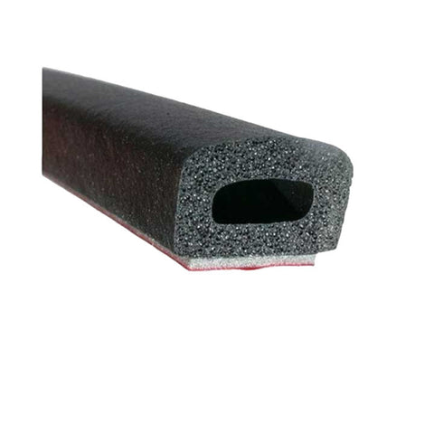 Peel N Stick Large Hollow Rectangular Rubber Seal Black 3/8" T x 9/16" W x 20' L (99-4355-277)