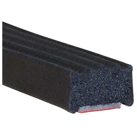 Peel N Stick Ribbed Wide Rubber Seal Black 5/16" T x 9/16" W x 15'L (99-4371-277)