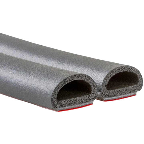 Peel N Stick 1 5/16" x 5/8" Double Hollow Half Round Seal Black 30'L (99-4613-277)