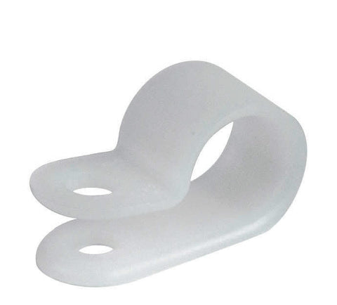 1/4" White Nylon Cable Clamp