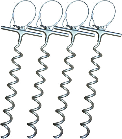 1 PC Safe-Out  Spiral Ground Anchor - 18" Heavy Duty - for securing Canopy, Soccer Goal, Trampoline, Swing Set and More