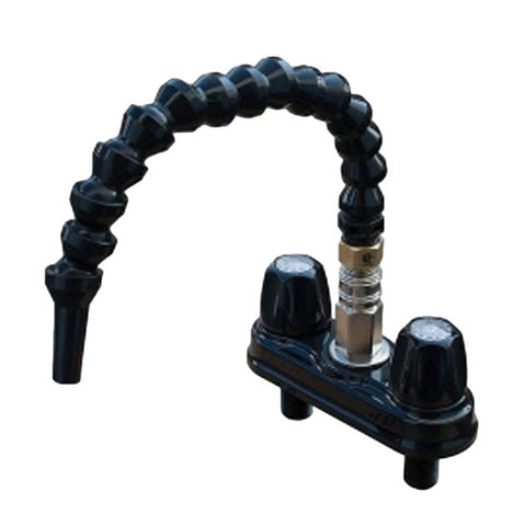 4" Two-Handle Faucet W/Flex Spout RV Quick Disconnect Black (CRD-QDFLX-BLK)