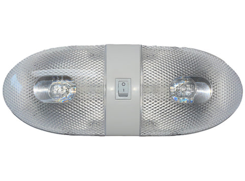 Gustafson 12V Incandescent Double Pancake Interior Light w/ Waffle Lens