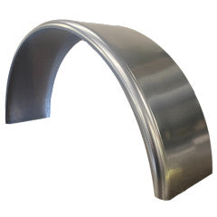Smooth Aluminum | Round Top Fender | 32"L x 9"W x 16.5"H | for Single Axle Trailer