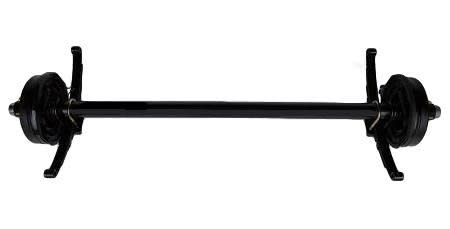 Axis 3500# Straight Brake Trailer Axle | Underslung Springs | 5 on 4.5" Bolt Pattern |