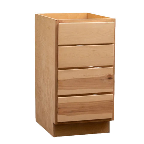 4 Drawer 24" Base Cabinet - Raw Hickory