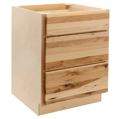 3 Drawer 30" Pots and Pans Base Cabinet - Rustic Hickory