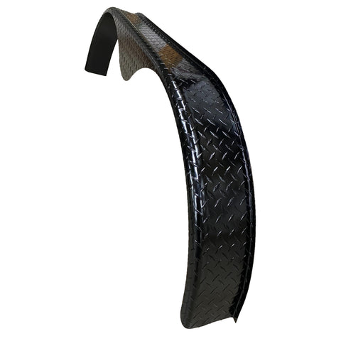 Diamond Plate Aluminum Black | Tandem Teardrop Fender | 72"L x 6"W x 20"H | for Double Axle Trailer