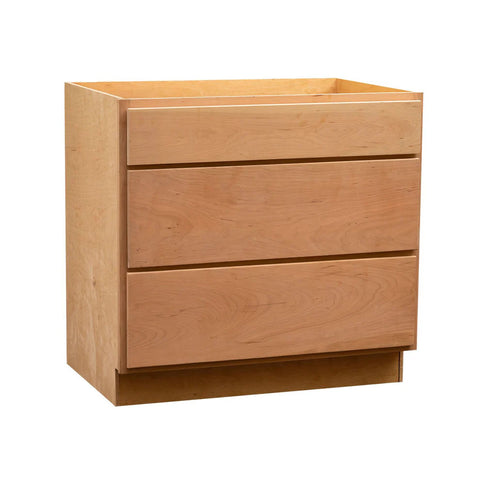 3 Drawer 21" Pots and Pans Base Cabinet - Raw Cherry