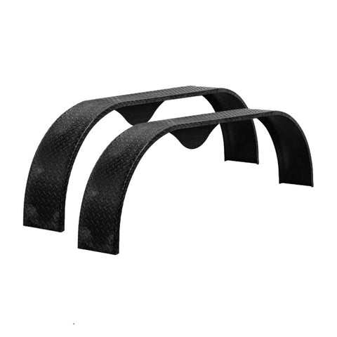 Diamond Plate Steel | Tandem Teardrop Fender | 68"L x 9"W x 18"H | for Double Axle Trailer | 2 Pack of Fenders Kit