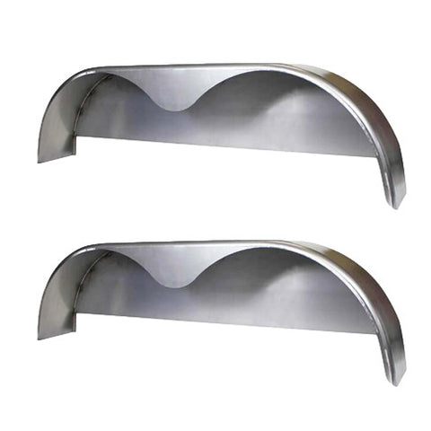Smooth Aluminum | Tandem Teardrop Fender | 72"L x 10"W x 20"H | for Double Axle Trailer | 2 Pack of Fenders w/Fender Backs Kit
