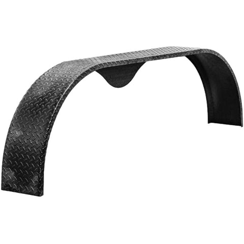 Diamond Plate Steel | Tandem Teardrop Fender | 68"L x 9"W x 18"H | for Double Axle Trailer