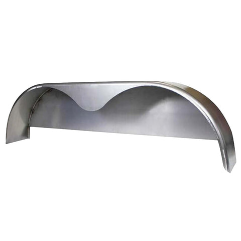 Smooth Aluminum | Tandem Teardrop Fender | 68"L  x 9"W x 18"H | for Double Axle Trailer | Single Fender w/Fender Back Kit