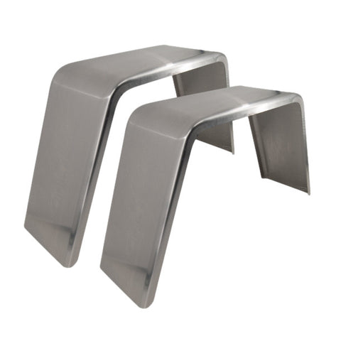 Smooth Aluminum | Flat Top Fender | 28"L x 8"W x 10"H | for Single Axle Trailer | 2 Pack of Fenders Kit