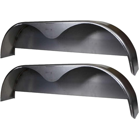 Smooth Steel | Tandem Teardrop Fender | 72"L x 10"W x 20"H | for Double Axle Trailer | 2 Pack of Fenders w/Fender Backs Kit