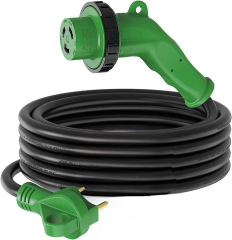 30 Amp RV Extension Cord 50' | 135° Twist-Lock Plug | Heavy-Duty RV Power Cable | TEC3050HL-135D