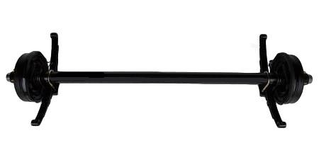 Lippert 3500# Straight Brake Axle | Underslung Springs | 5 Lug on 4.5" Bolt Pattern | 92" Hubface 78" Spring Center